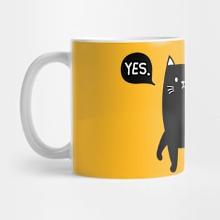 Black Cat Says Yes Mug